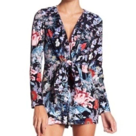 MINKPINK Pants - BNWT MINKPINK Botanica Velvet Playsuit